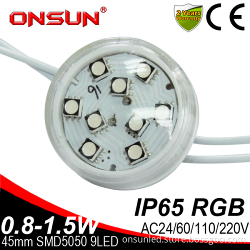 Manufacture 45mm Changeable Emitting Color and Silicone Lamp Body Material Park SMD Led Outdoor Turbo Amusement Park Rides Light